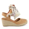 Espadrilles Corde BEIGE Femme Motif Uni Foulard