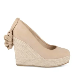 Espadrilles Corde BEIGE Femme Motif Uni Lacets