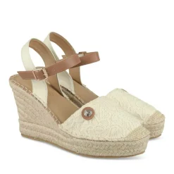 Espadrilles Corde BEIGE Femme Motif Animal Boucle