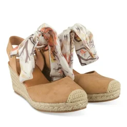 Espadrilles Corde BEIGE Femme Motif Uni Foulard