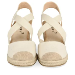 Espadrilles Corde BEIGE Femme Motif Uni Boucle