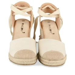 Espadrilles Corde BEIGE Femme Motif Uni Boucle