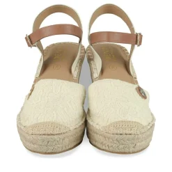 Espadrilles Corde BEIGE Femme Motif Animal Boucle