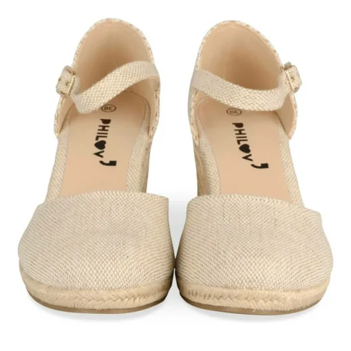 Espadrilles Corde BEIGE Femme Motif Uni Boucle