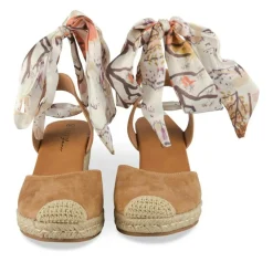 Espadrilles Corde BEIGE Femme Motif Uni Foulard