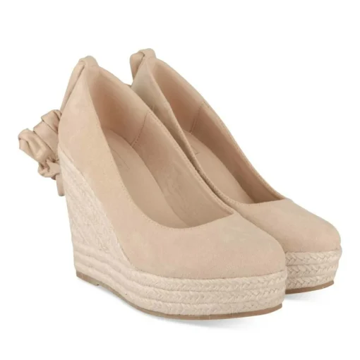 Espadrilles Corde BEIGE Femme Motif Uni Lacets