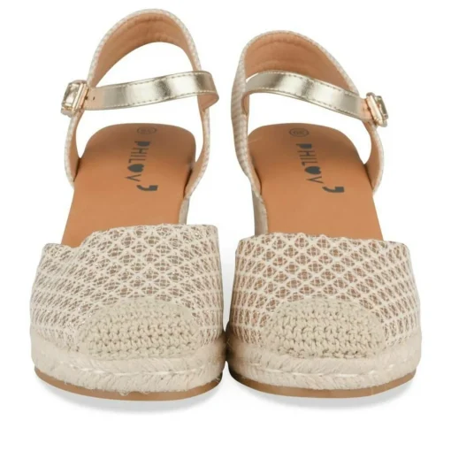 Espadrilles Corde BEIGE Femme Motif Uni Boucle