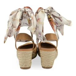 Espadrilles Corde BEIGE Femme Motif Uni Foulard