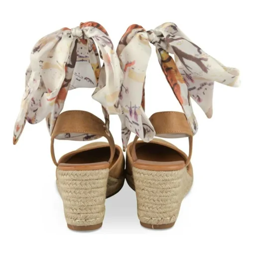 Espadrilles Corde BEIGE Femme Motif Uni Foulard