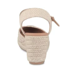 Espadrilles Corde BEIGE Femme Motif Carreaux Boucle