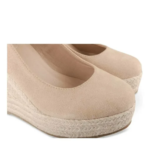 Espadrilles Corde BEIGE Femme Motif Uni Lacets