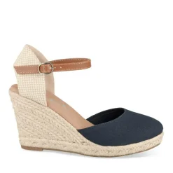 Espadrilles Corde BLEU Femme Motif Uni Boucle