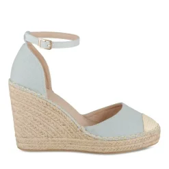 Espadrilles Corde BLEU Femme Motif Uni Boucle