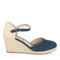 Espadrilles Corde BLEU Femme Motif Uni Boucle