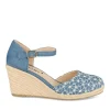 Espadrilles Corde BLEU Femme Motif Uni Boucle
