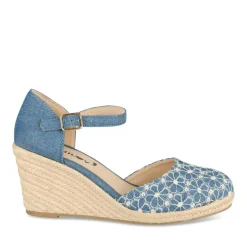 Espadrilles Corde BLEU Femme Motif Uni Boucle