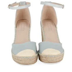 Espadrilles Corde BLEU Femme Motif Uni Boucle