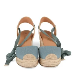 Espadrilles Corde BLEU Femme Motif Uni Lacets