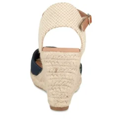 Espadrilles Corde BLEU Femme Motif Uni Boucle