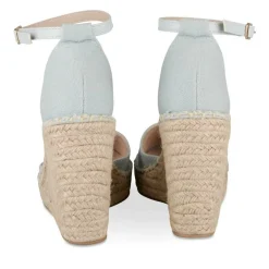 Espadrilles Corde BLEU Femme Motif Uni Boucle