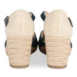Espadrilles Corde BLEU Femme Motif Uni Boucle