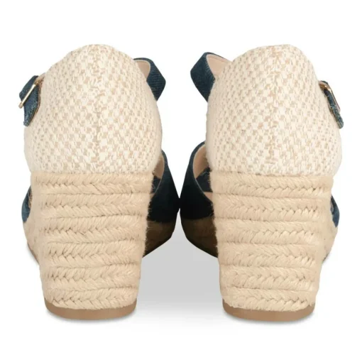 Espadrilles Corde BLEU Femme Motif Uni Boucle