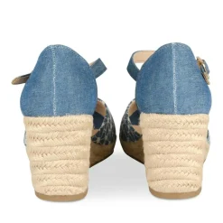 Espadrilles Corde BLEU Femme Motif Uni Boucle
