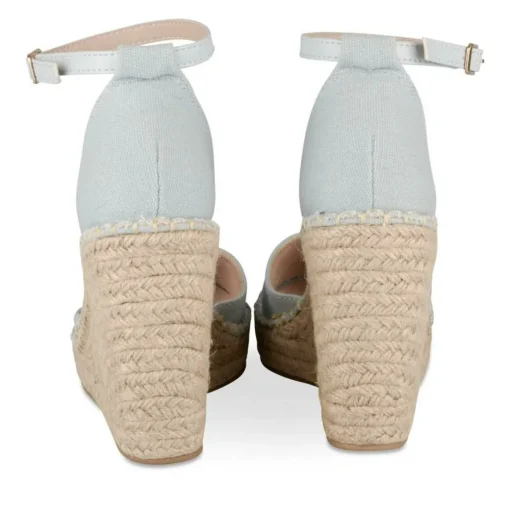 Espadrilles Corde BLEU Femme Motif Uni Boucle