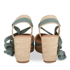 Espadrilles Corde BLEU Femme Motif Uni Lacets