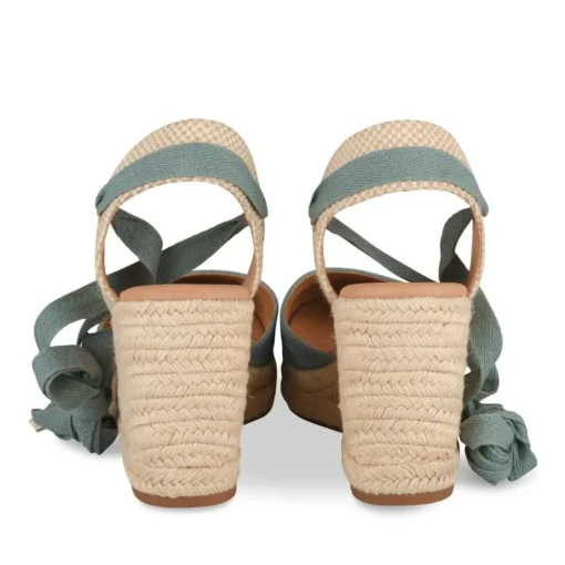 Espadrilles Corde BLEU Femme Motif Uni Lacets