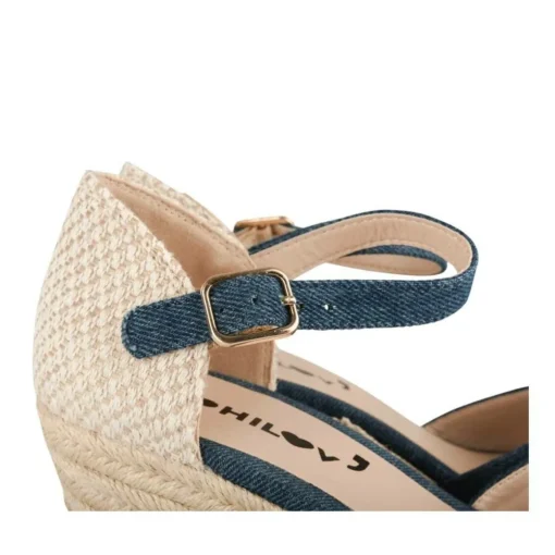 Espadrilles Corde BLEU Femme Motif Uni Boucle