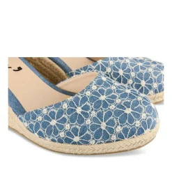 Espadrilles Corde BLEU Femme Motif Uni Boucle