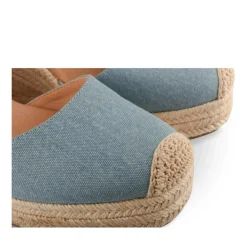 Espadrilles Corde BLEU Femme Motif Uni Lacets