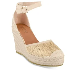 Espadrilles Corde JAUNE Femme Motif Tressé Boucle
