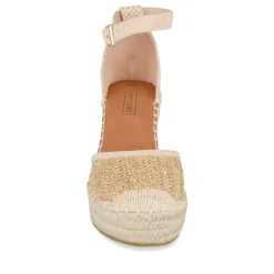 Espadrilles Corde JAUNE Femme Motif Tressé Boucle