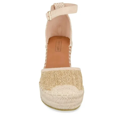 Espadrilles Corde JAUNE Femme Motif Tressé Boucle