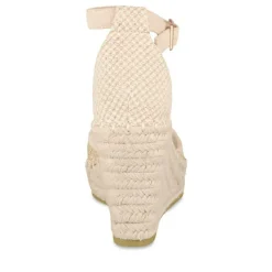 Espadrilles Corde JAUNE Femme Motif Tressé Boucle
