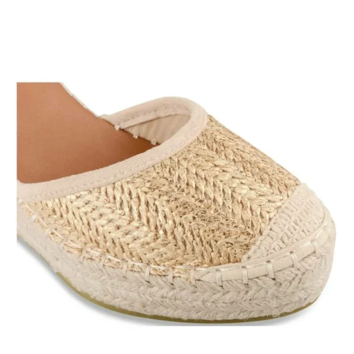 Espadrilles Corde JAUNE Femme Motif Tressé Boucle