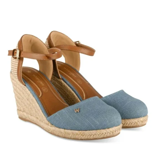 Espadrilles Corde JEANS Femme Motif Uni Boucle