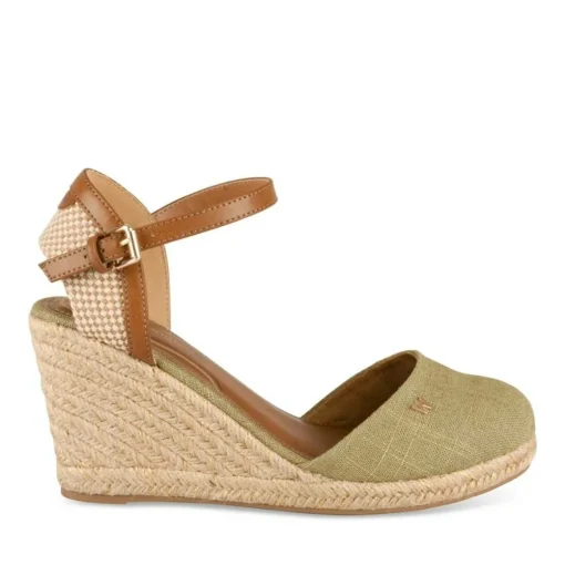 Espadrilles Corde KAKI Femme Motif Uni Boucle