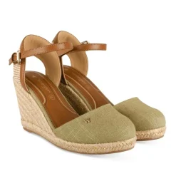 Espadrilles Corde KAKI Femme Motif Uni Boucle