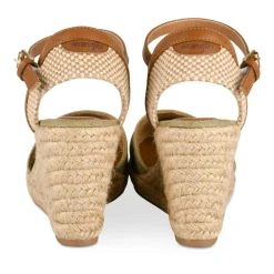Espadrilles Corde KAKI Femme Motif Uni Boucle