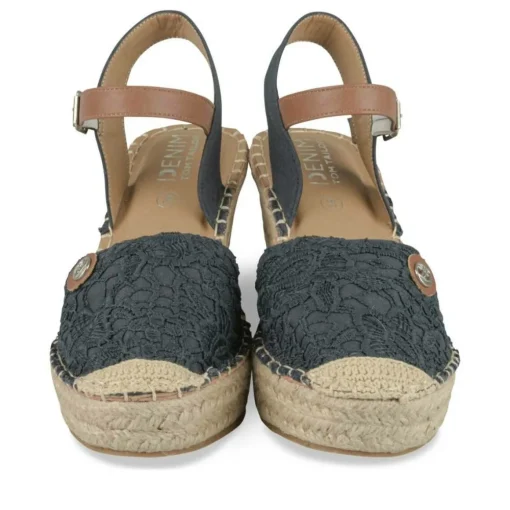 Espadrilles Corde MARINE Femme Motif Animal Boucle