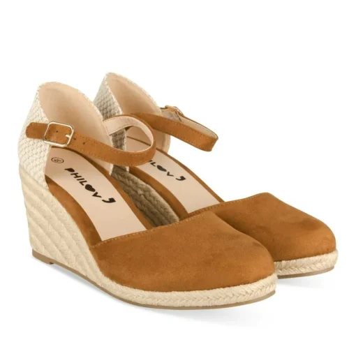 Espadrilles Corde MARRON Femme Motif Uni Boucle