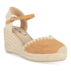 Espadrilles Corde MARRON Femme Motif Uni Boucle