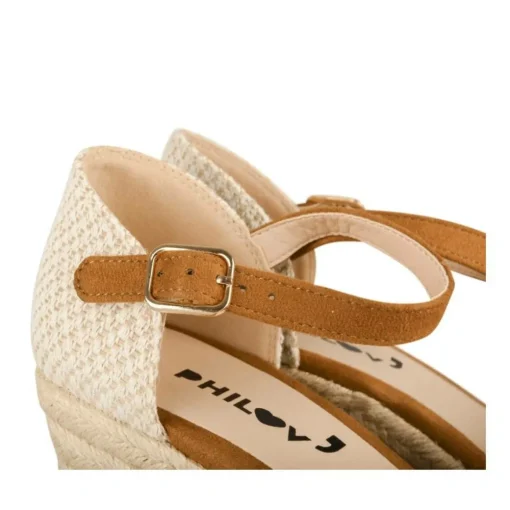 Espadrilles Corde MARRON Femme Motif Uni Boucle