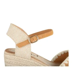 Espadrilles Corde MARRON Femme Motif Uni Boucle