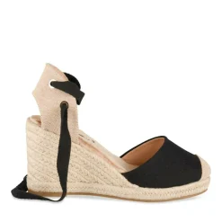 Espadrilles Corde NOIR Femme Motif Uni Boucle