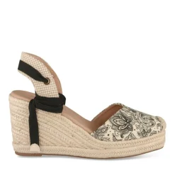 Espadrilles Corde NOIR Femme Motif Uni Lacets
