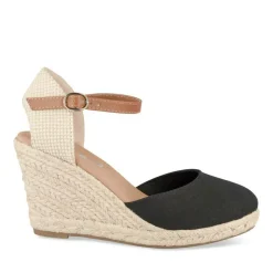 Espadrilles Corde NOIR Femme Motif Uni Boucle